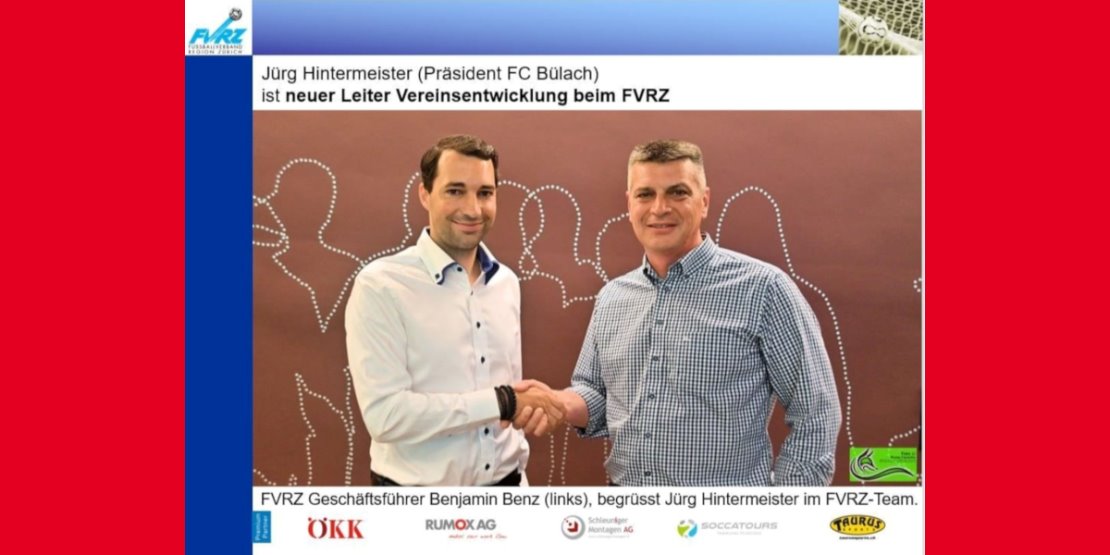 Jürg Hintermeister ist neuer Leiter Vereinsentwicklung beim FVRZ